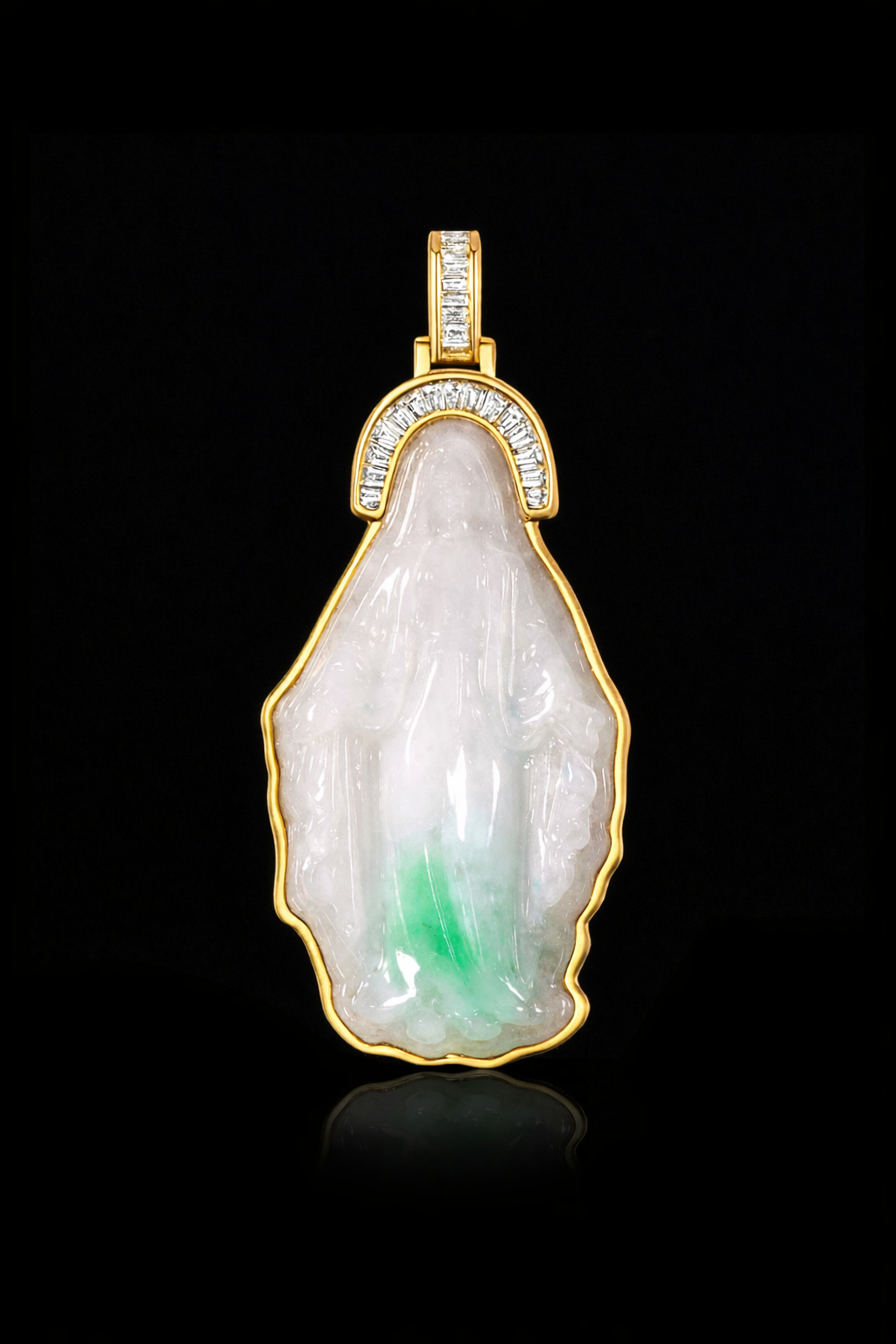 Virgin Mary Jade Halo Pendant