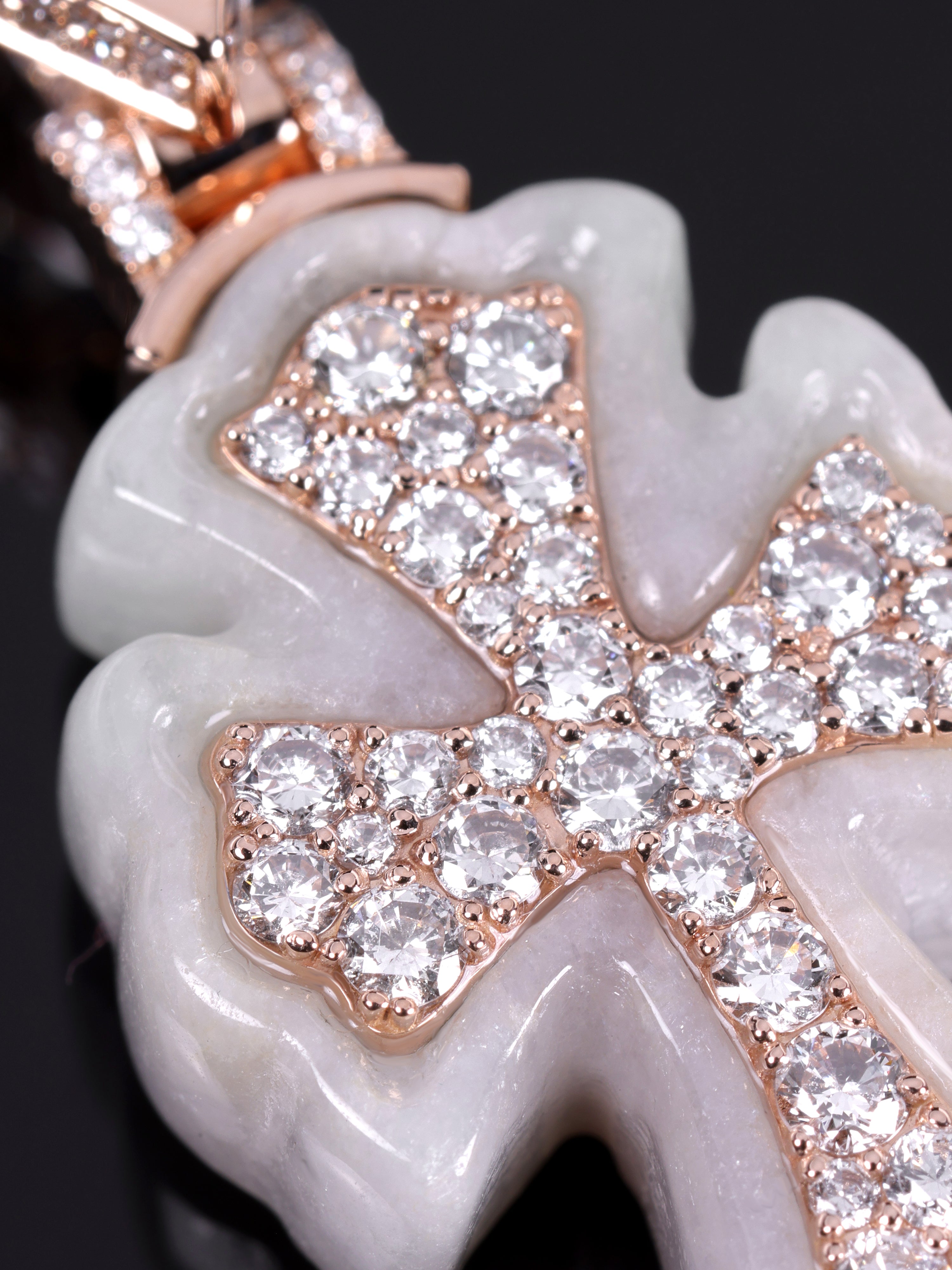 White Jade Micro Mosaic Cross