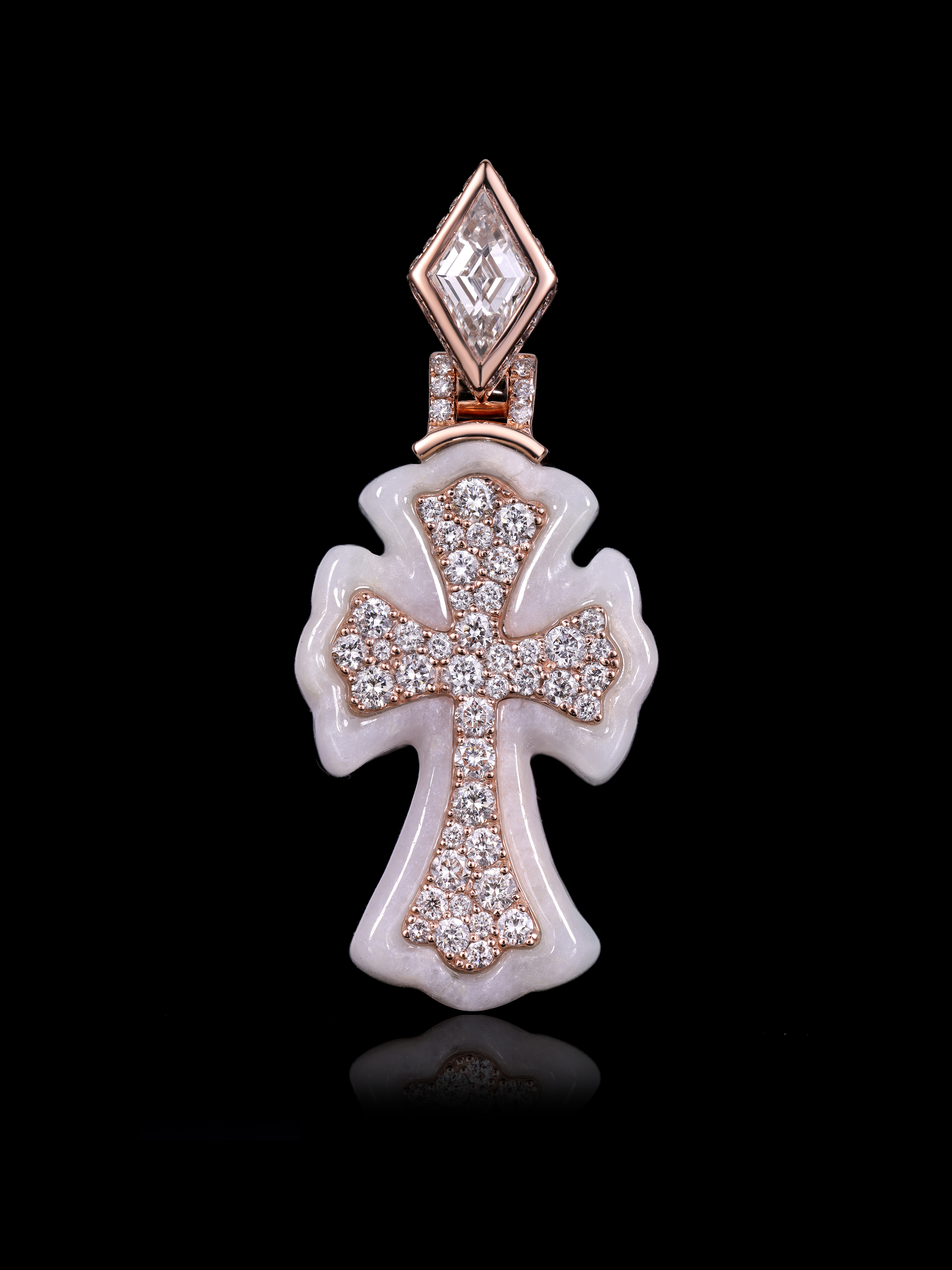White Jade Micro Mosaic Cross